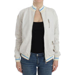 John Galliano White Mock Zip Cardigan Sweatshirt Sweater SIG12525-3