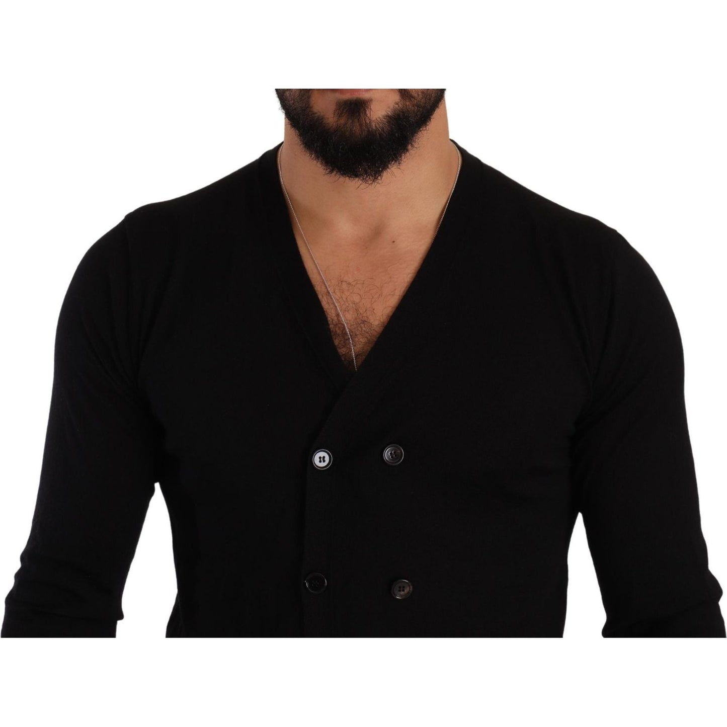 Dolce & Gabbana Black Cashmere Button Down Cardigan Sweater TSH7686 - 46