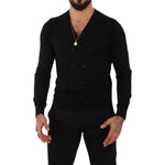 Dolce & Gabbana Black Cashmere Button Down Cardigan Sweater TSH7686 - 46