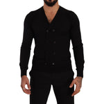 Dolce & Gabbana Black Cashmere Button Down Cardigan Sweater TSH7686 - 46