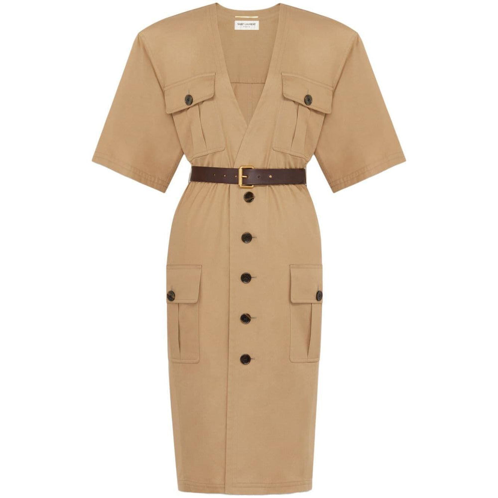 Saint Laurent Cotton twill midi dress 790089Y3A992611