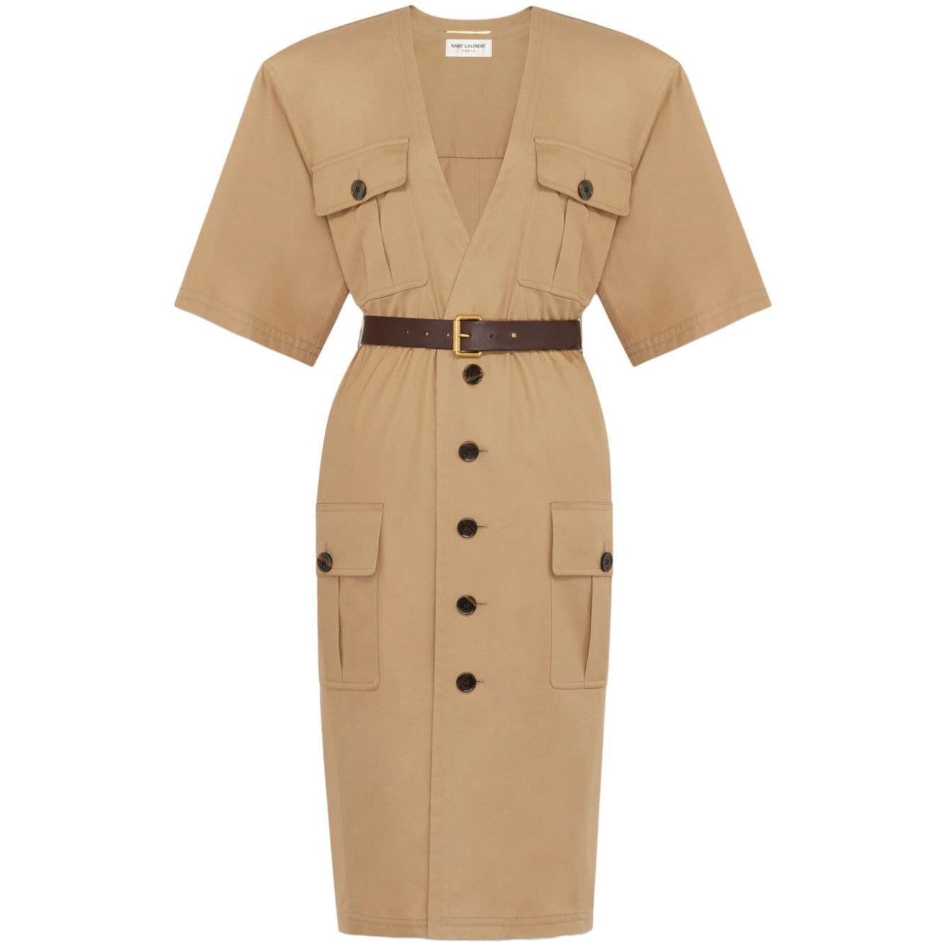 Saint Laurent Cotton twill midi dress 790089Y3A992611