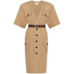 Saint Laurent Cotton twill midi dress 790089Y3A992611