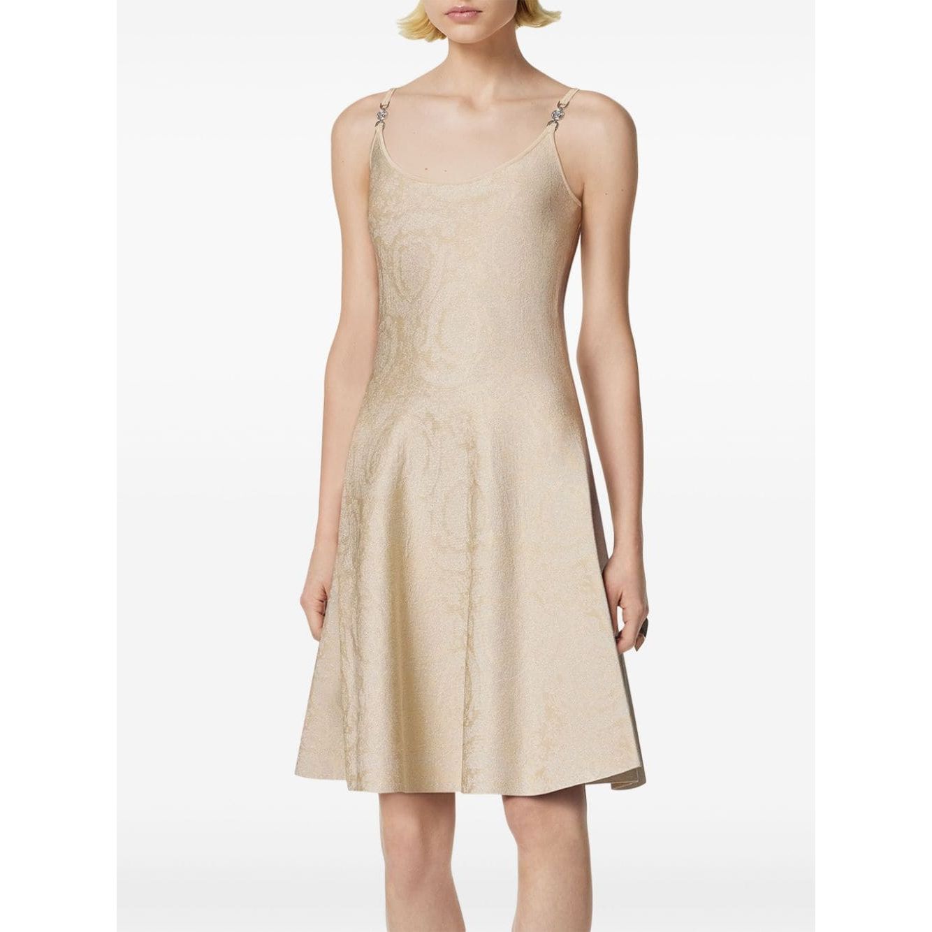 Versace Barocco jacquard flared mini dress Dresses