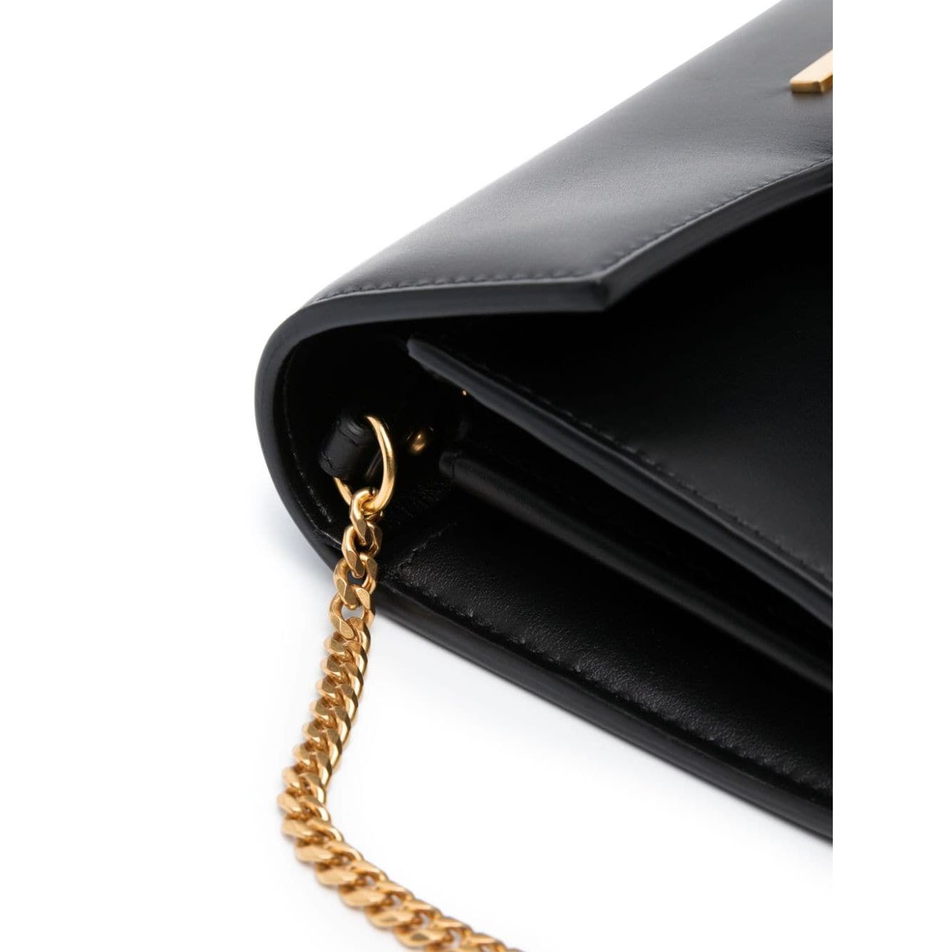 Balmain logo-plaque leather crossbody bag Clutches