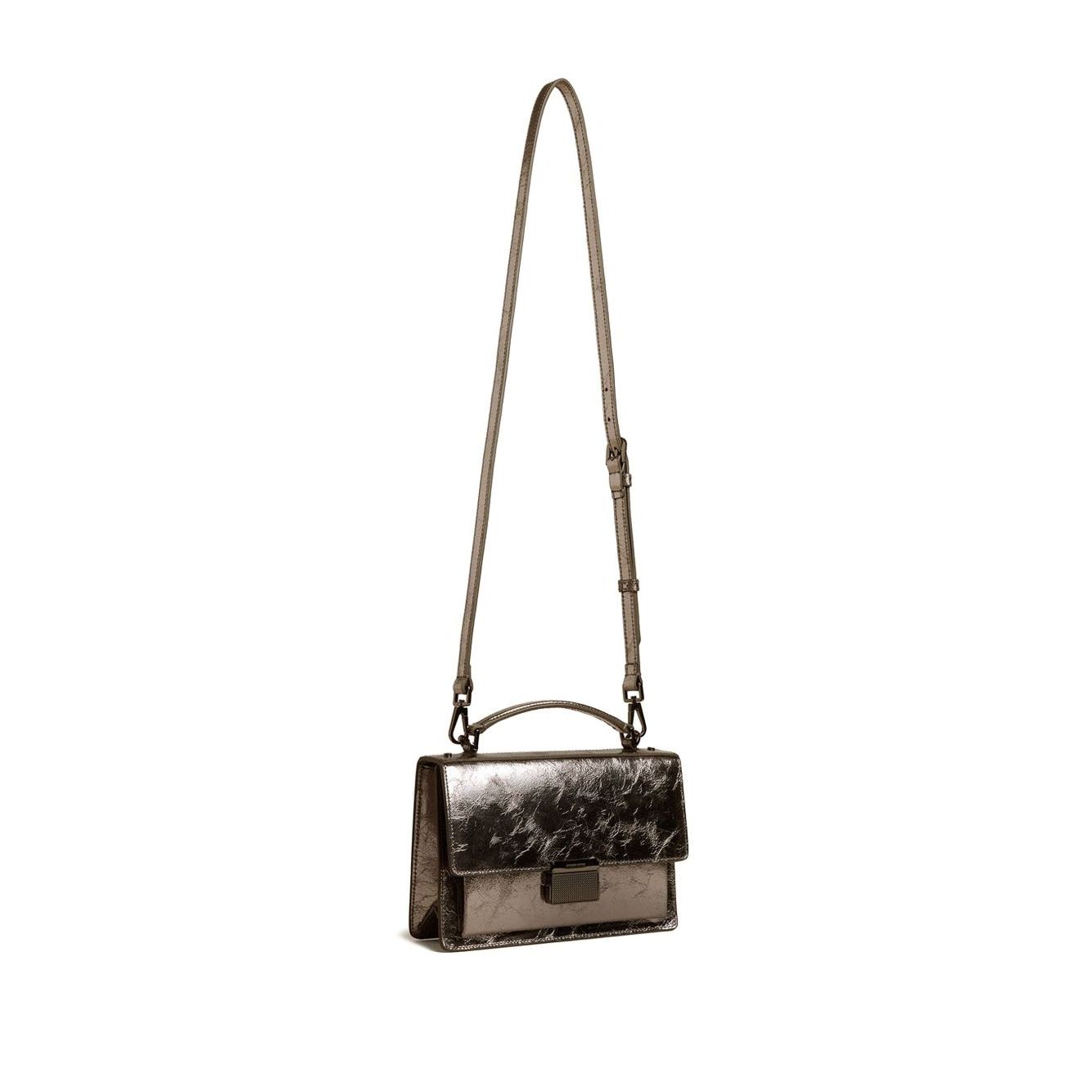 Golden Goose Venezia Bag in anthracite grey laminated leather with black details Handbag