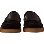 Dolce & Gabbana Brown Suede Leather Slip On Flats Moccasin Shoes MV4475 - 44