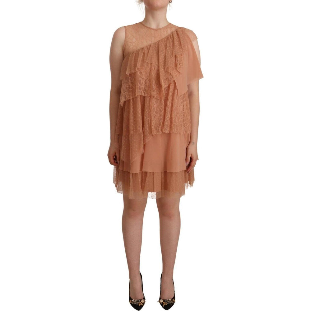 Liu Jo Pink Lace Sleeveless Mini Shift Layered Dress DR28354 - 42