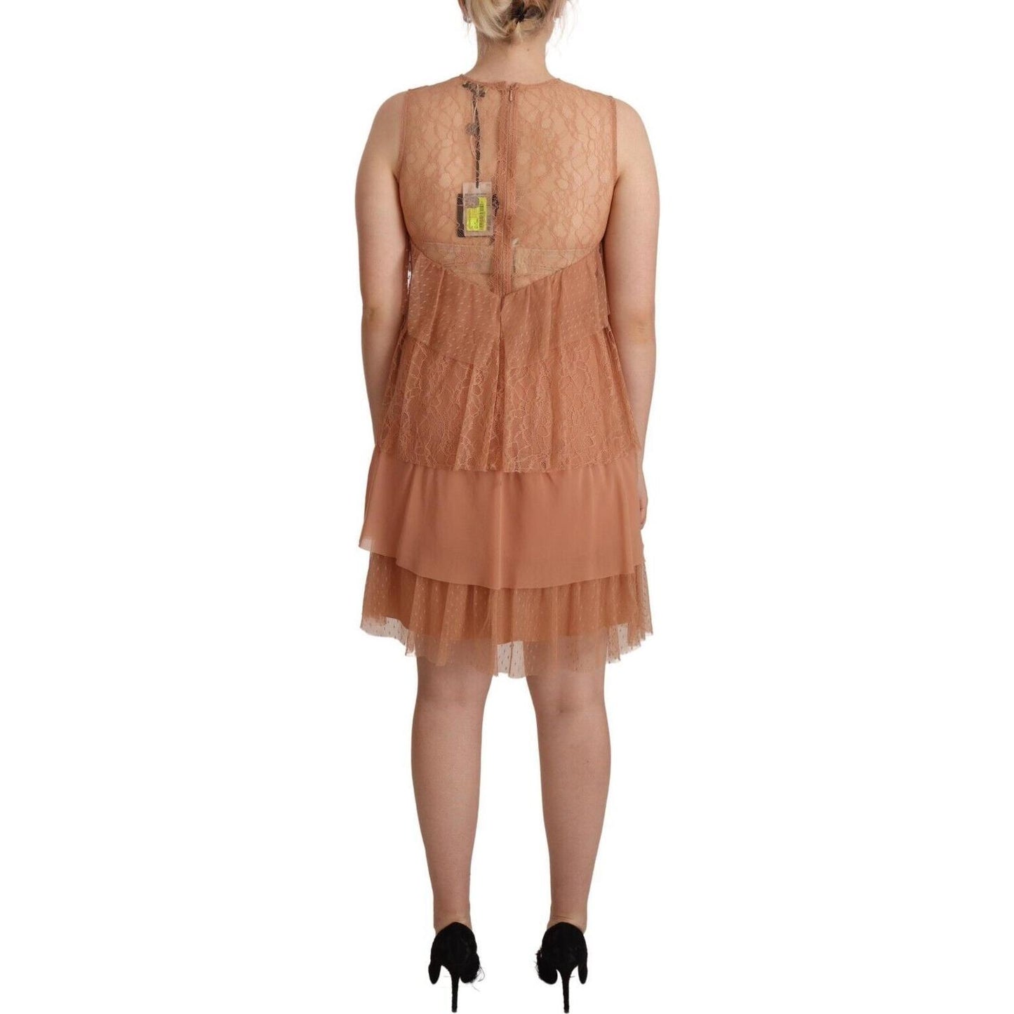 Liu Jo Pink Lace Sleeveless Mini Shift Layered Dress DR28354 - 42