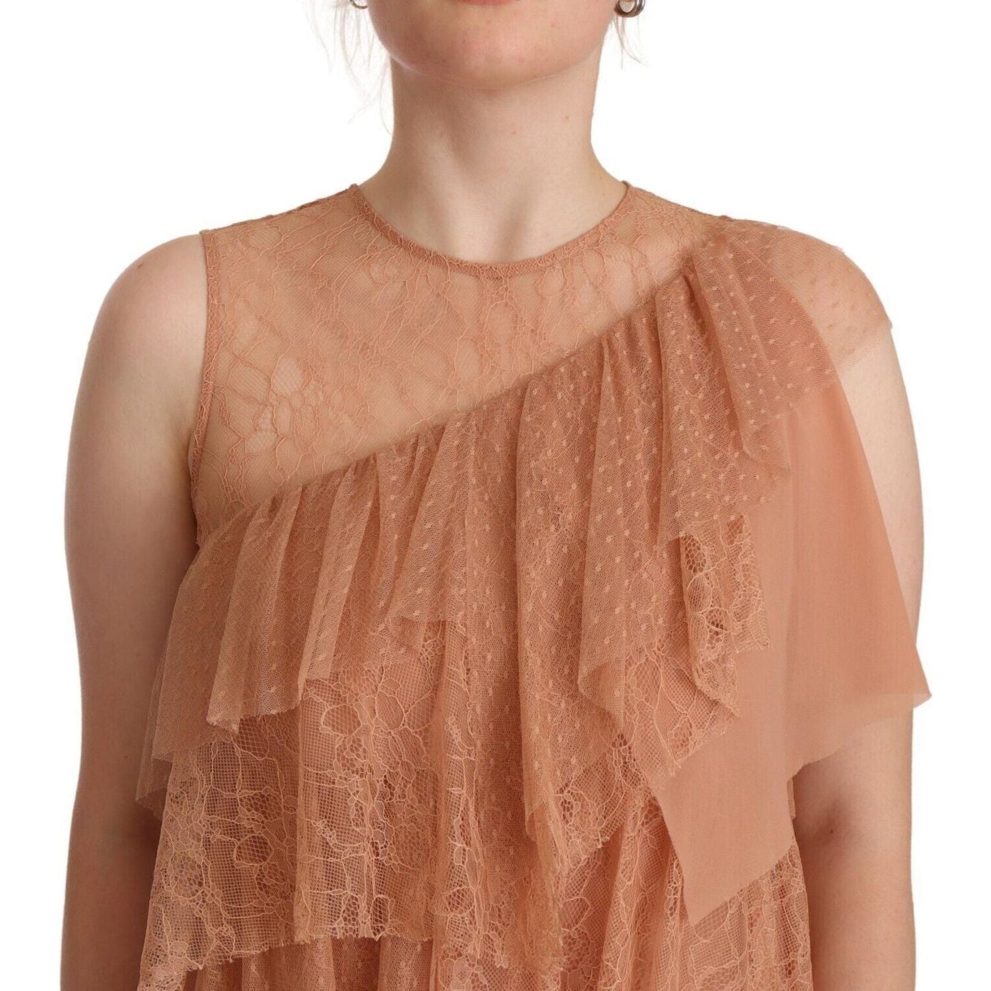 Liu Jo Pink Lace Sleeveless Mini Shift Layered Dress DR28354 - 42