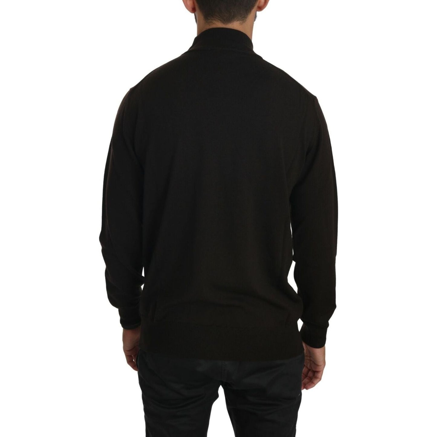 MILA SCHÖN Brown Turtle Neck Pullover Wool Sweater TSH4134- 52