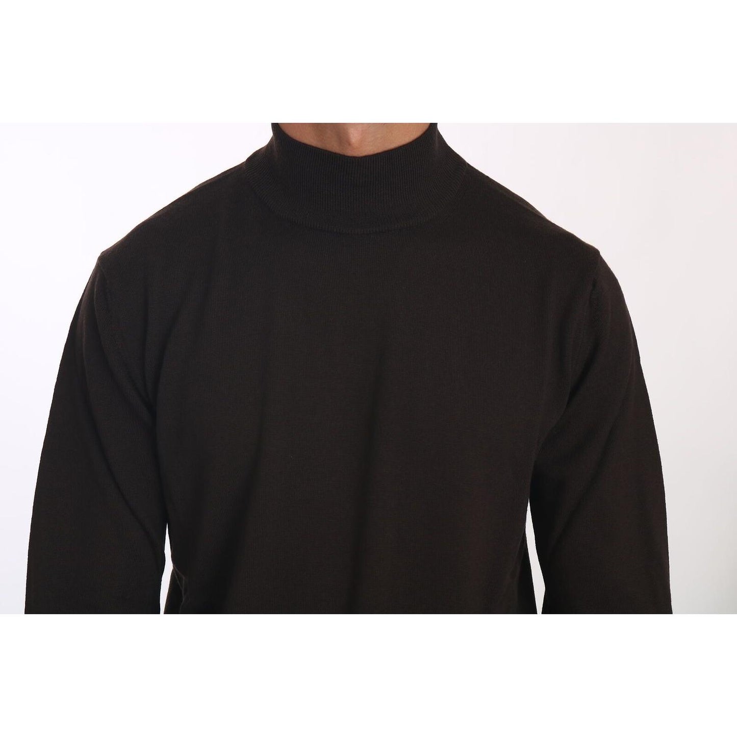 MILA SCHÖN Brown Turtle Neck Pullover Wool Sweater TSH4134- 52