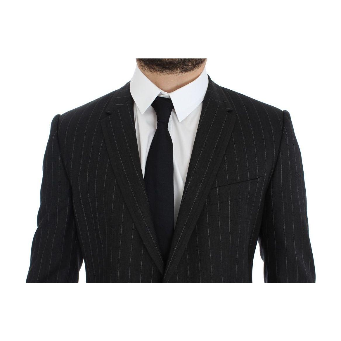 Dolce & Gabbana Gray Striped Slim Fit Wool Blazer GTT10078-1
