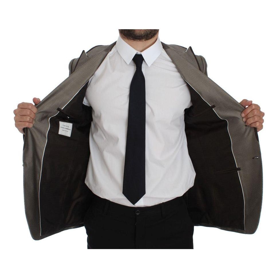 Dolce & Gabbana Brown Slim Fit Silk Two Button Blazer GTT10087-1