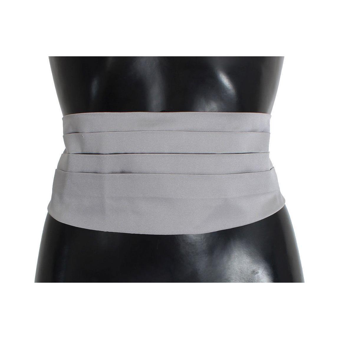 Dolce & Gabbana Gray Waist Belt Silk Cummerbund SIG13995-1