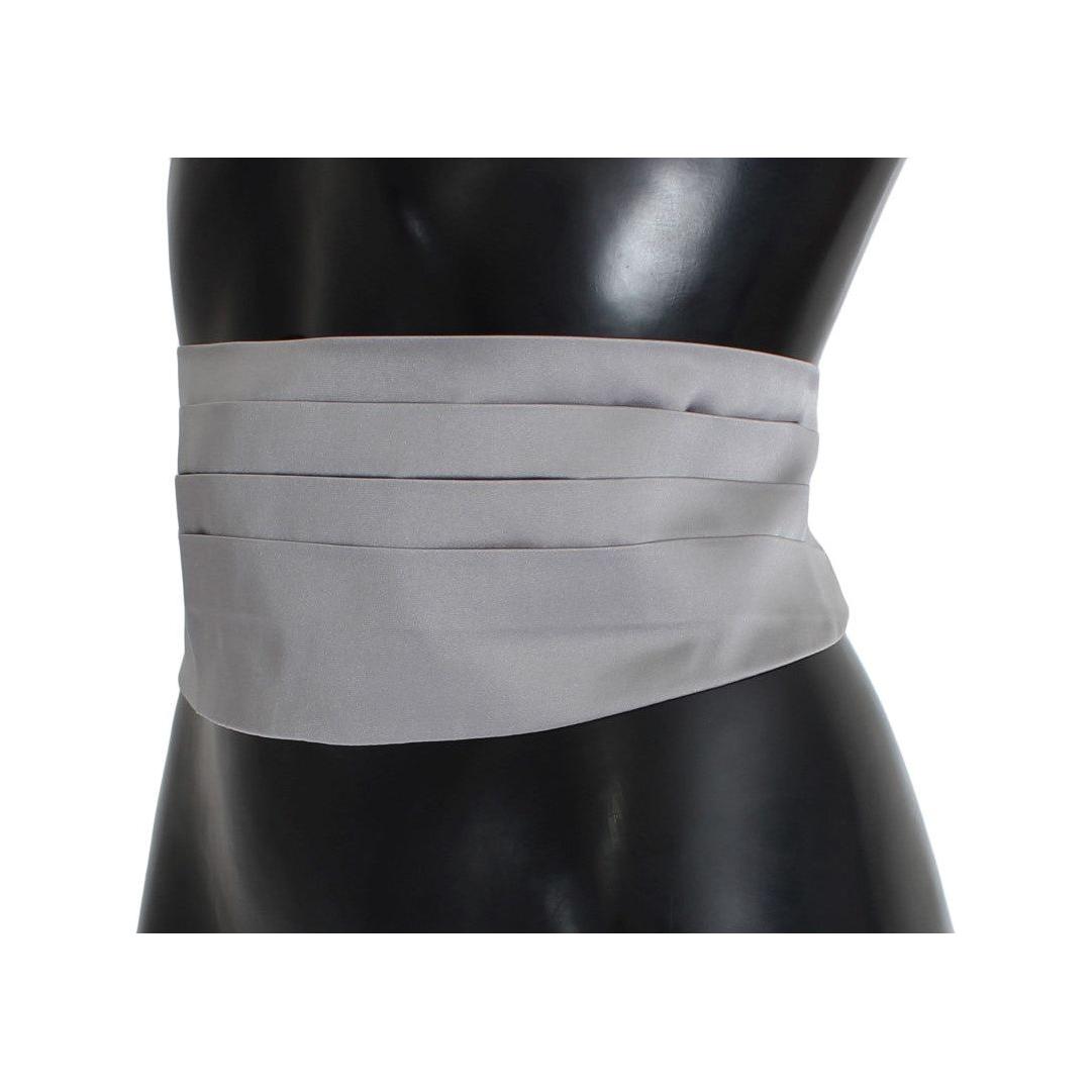 Dolce & Gabbana Gray Waist Belt Silk Cummerbund SIG13995-1