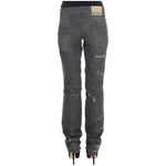 John Galliano Gray Wash Cotton Torn Straight Fit Jeans SIG30241-1