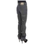 John Galliano Gray Wash Cotton Torn Straight Fit Jeans SIG30241-1