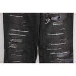 John Galliano Gray Wash Cotton Torn Straight Fit Jeans SIG30241-1
