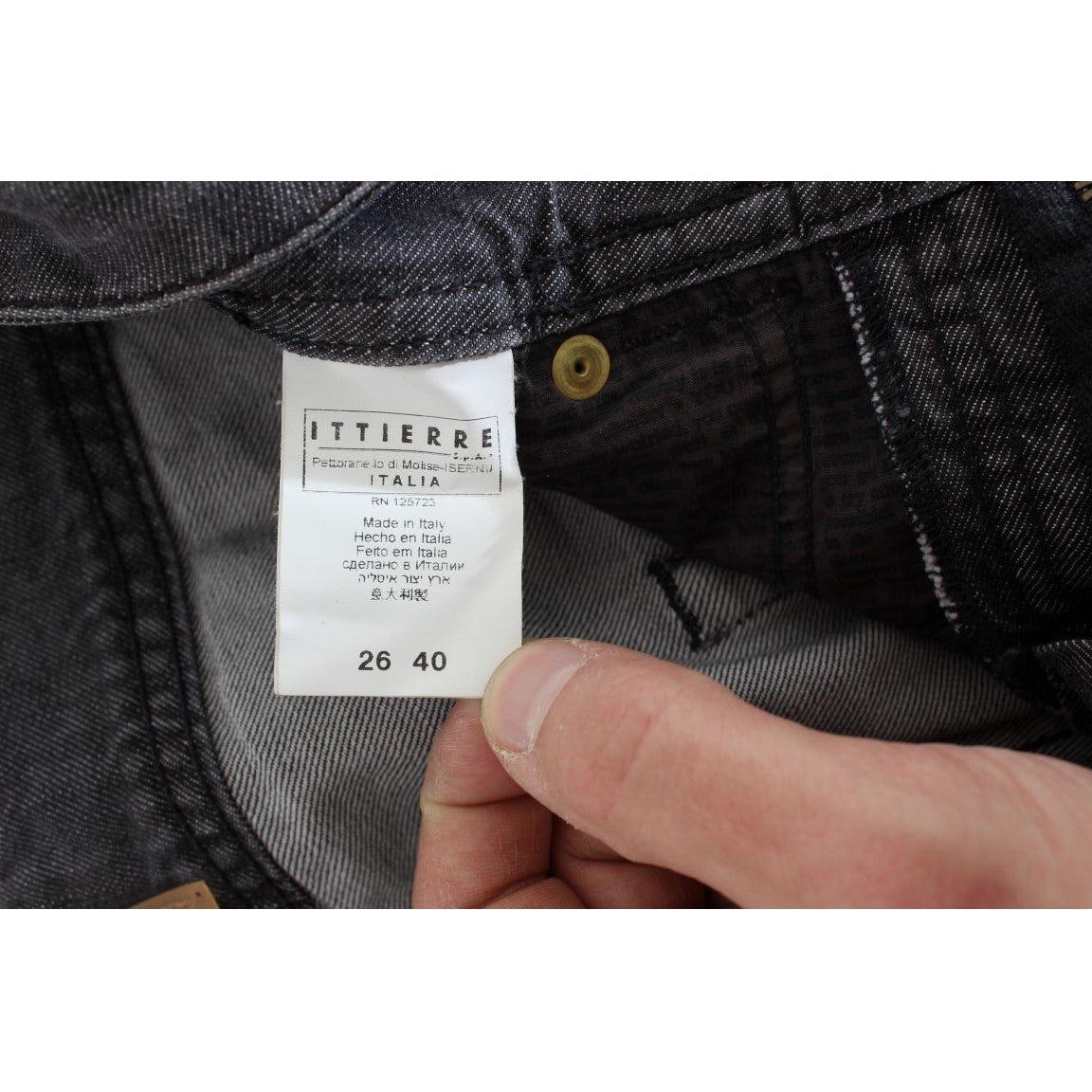 John Galliano Gray Wash Cotton Torn Straight Fit Jeans SIG30241-1