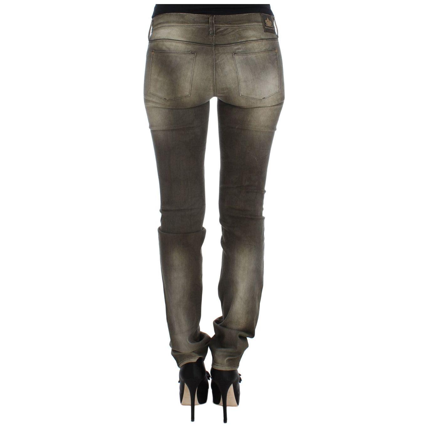 Ermanno Scervino Gray Wash Cotton Blend Slim Fit Jeans SIG30294-2