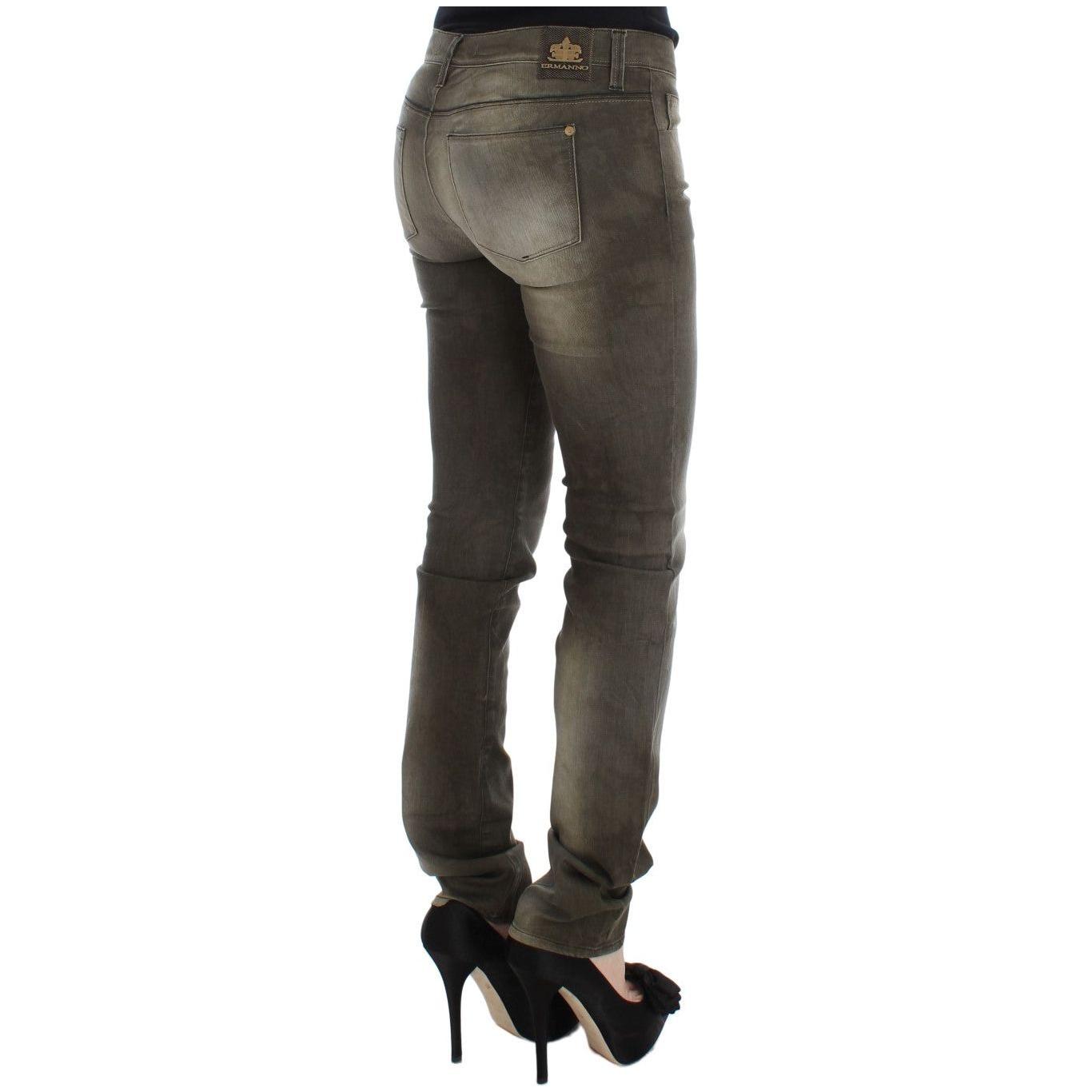 Ermanno Scervino Gray Wash Cotton Blend Slim Fit Jeans SIG30294-2