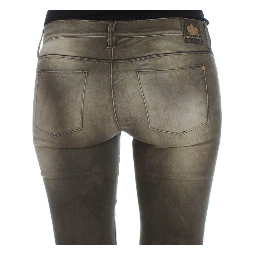 Ermanno Scervino Gray Wash Cotton Blend Slim Fit Jeans SIG30294-2