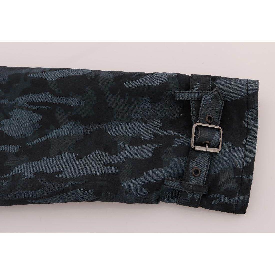 Dolce & Gabbana Blue Camouflage Trench Trench SIG60312-1
