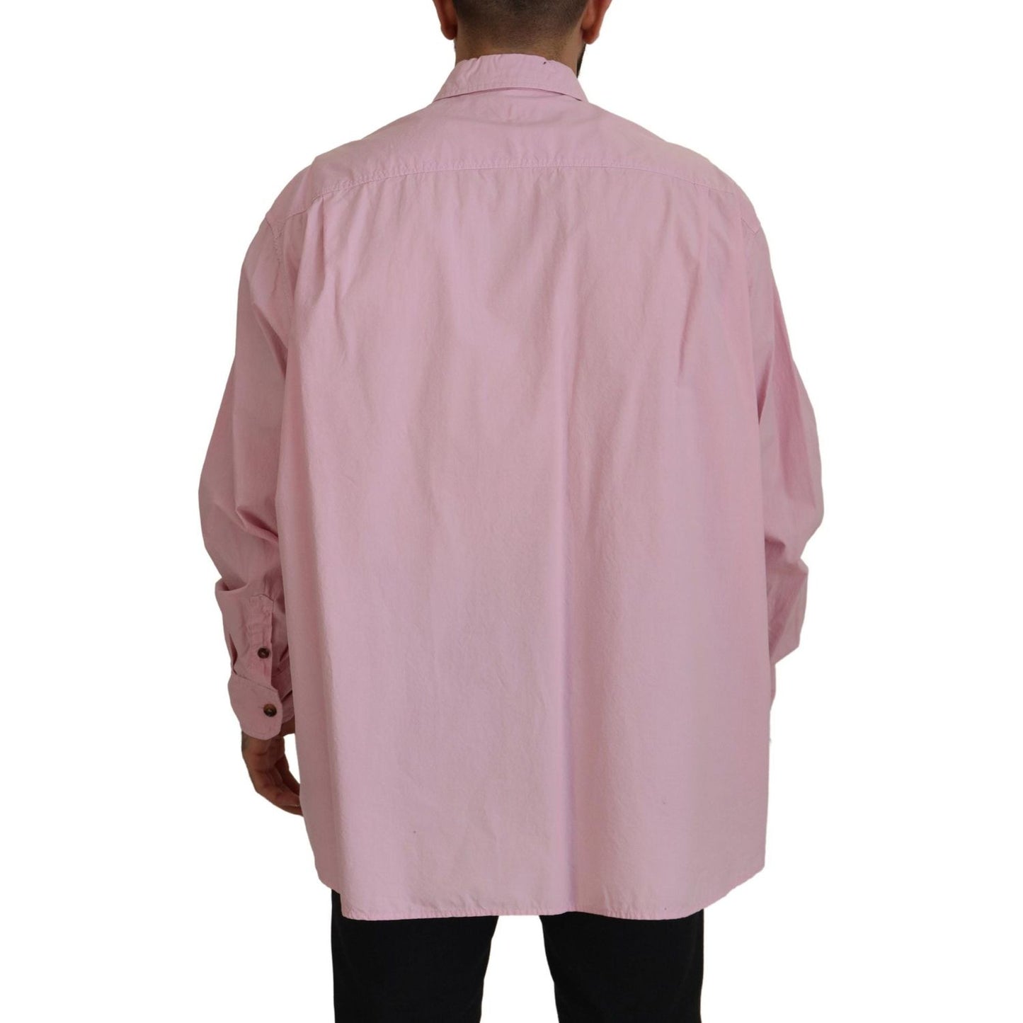 Dolce & Gabbana Pink Casual Button Down Long Sleeves Shirt TSH7922- 45