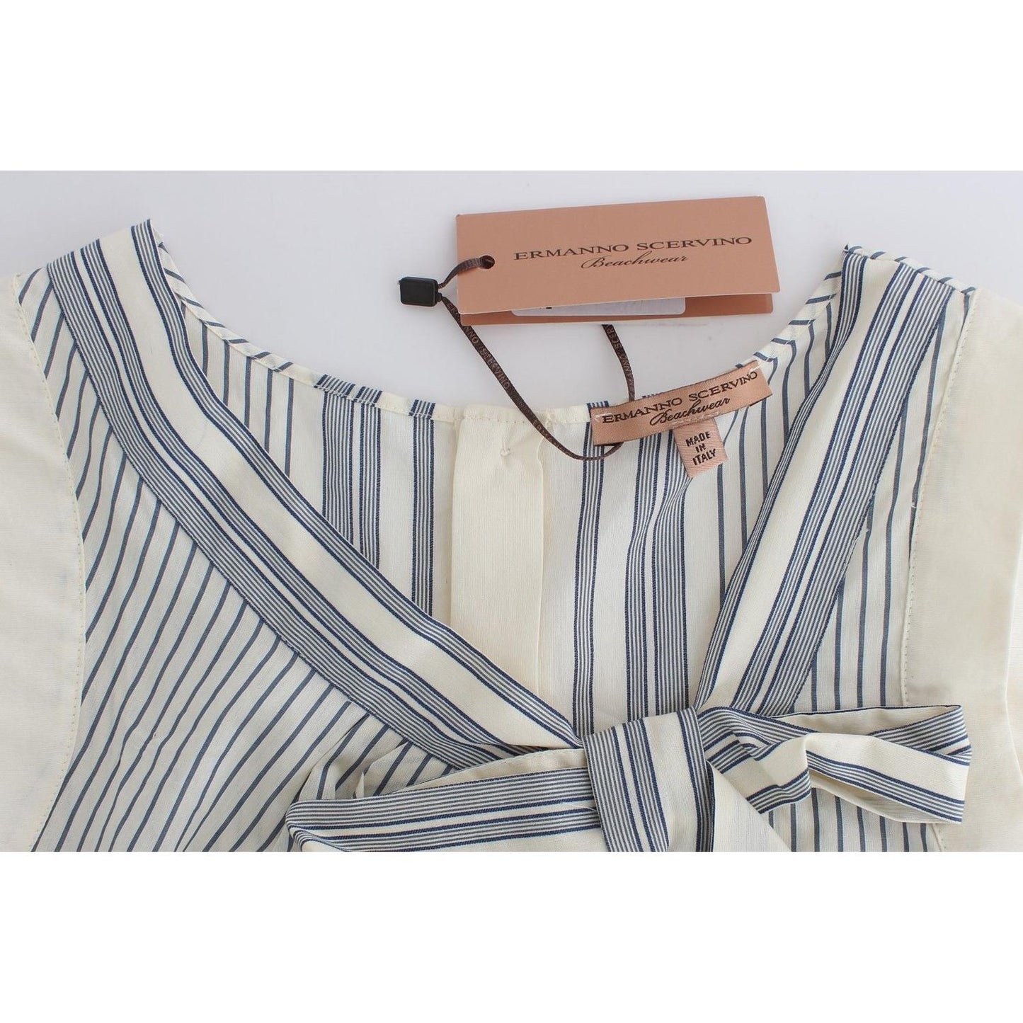 Ermanno Scervino Beachwear Striped Top Blouse Shirt Bow Tank SIG11505-1