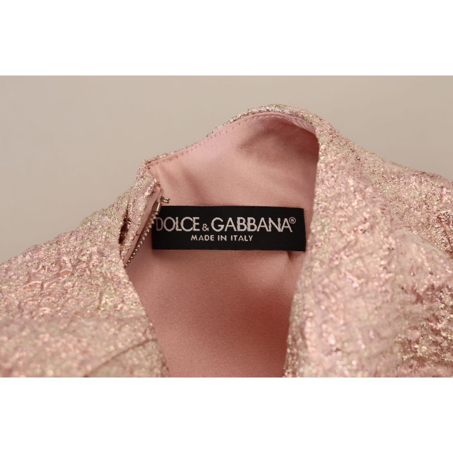 Dolce & Gabbana Pink Jaquard 3/4 Sleeve Sheath Midi Dress DR28801- 38