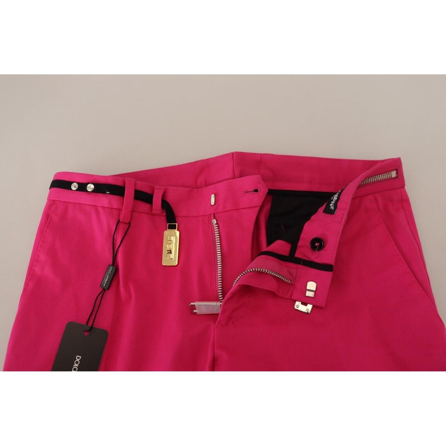 Dolce & Gabbana Pink Zipper Buckle Waist Trousers Pants PAN74387 - 48