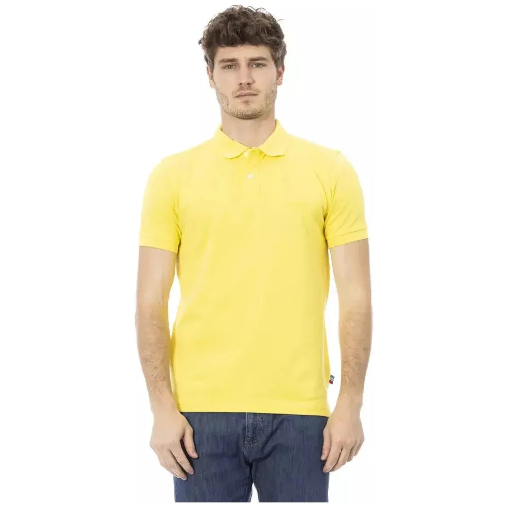 Baldinini Trend Yellow Cotton Men Polo Shirt BA-23205-M