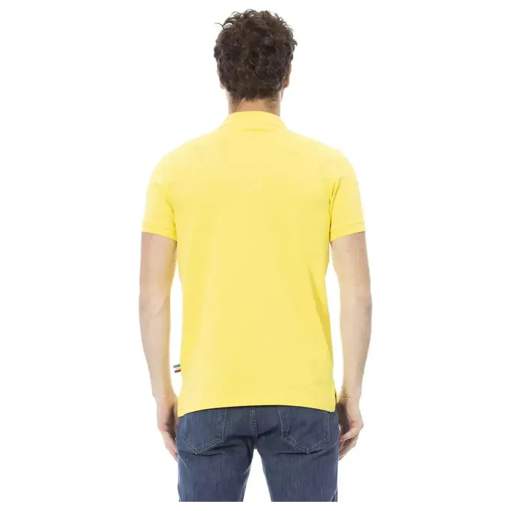 Baldinini Trend Yellow Cotton Men Polo Shirt BA-23205-M