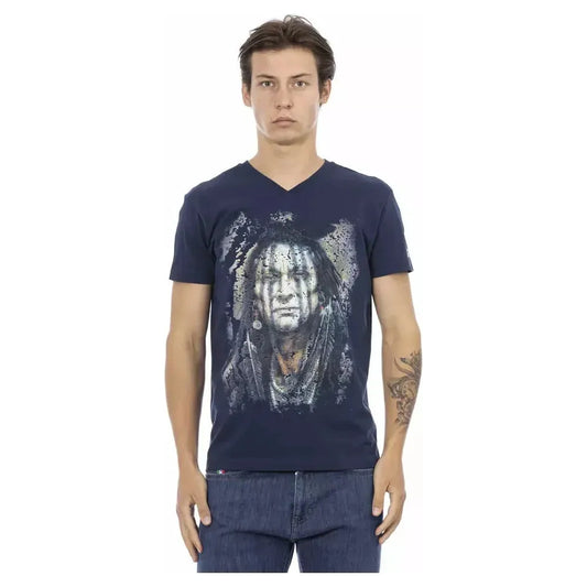 Trussardi Action Blue Cotton Men T-Shirt