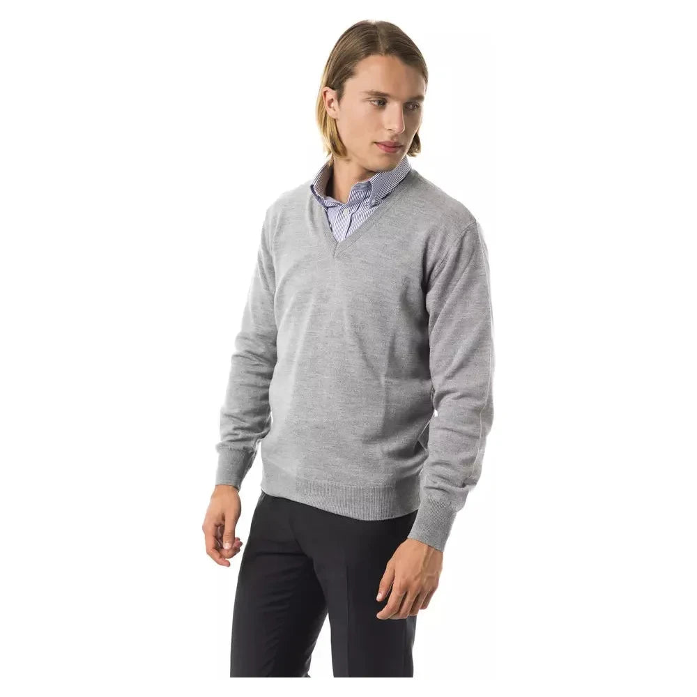 Uominitaliani Gray Wool Men Sweater UO-17053-M