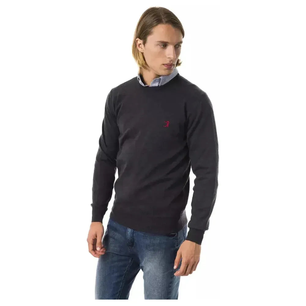 Uominitaliani Gray Merino Wool Men Sweater UO-7816-XS