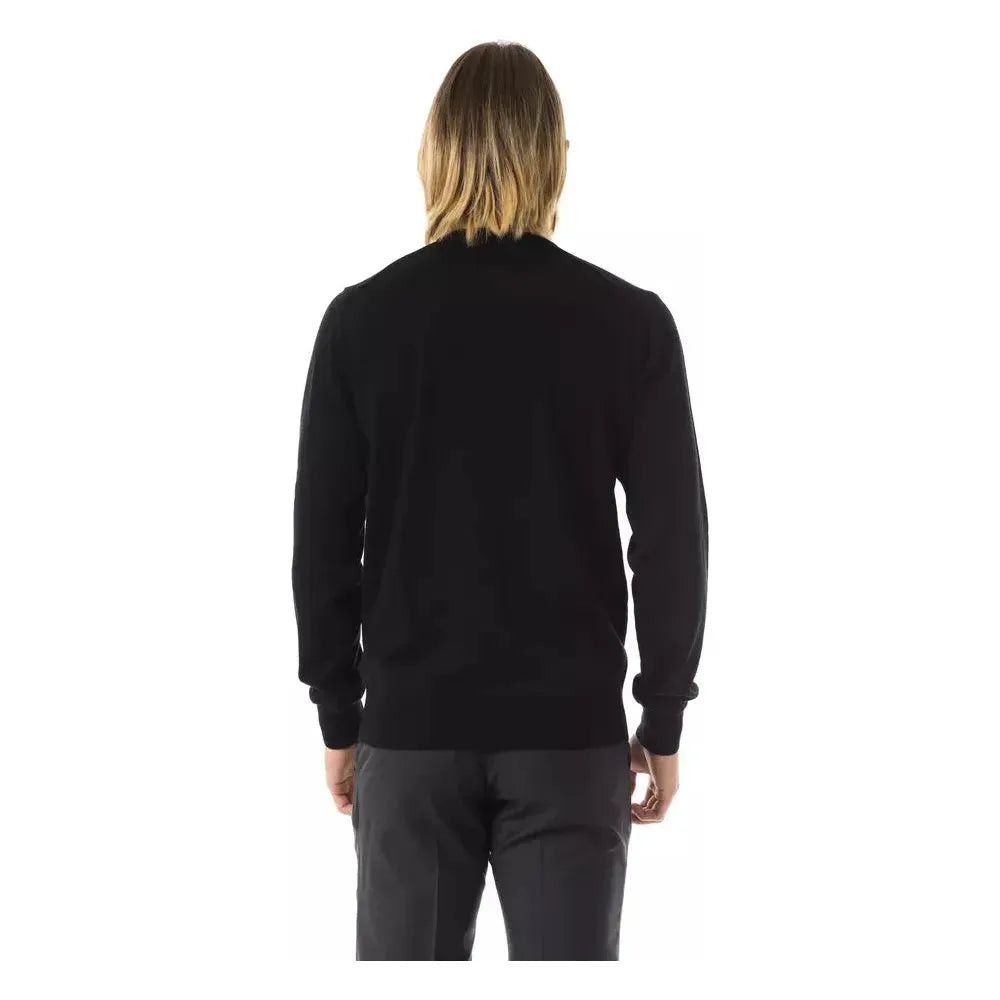 Uominitaliani Black Merino Wool Men Sweater UO-7814-S