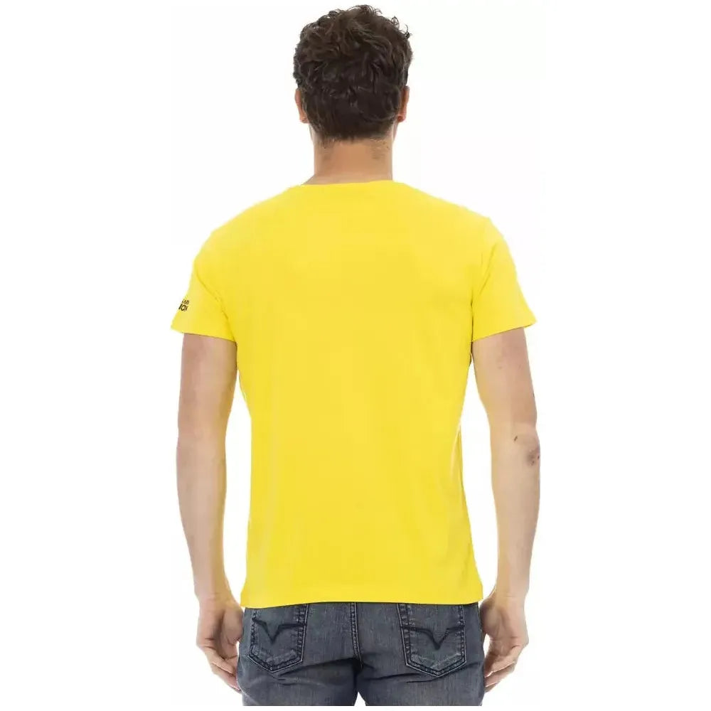Trussardi Action Yellow Cotton Men T-Shirt TR-22778-M