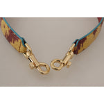 Dolce & Gabbana Yellow Red Leather Gold Tone Shoulder Strap BEL8736