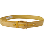 Dolce & Gabbana Yellow Velvet Gold Metal Logo Engraved Buckle Belt BEL8420 - 85