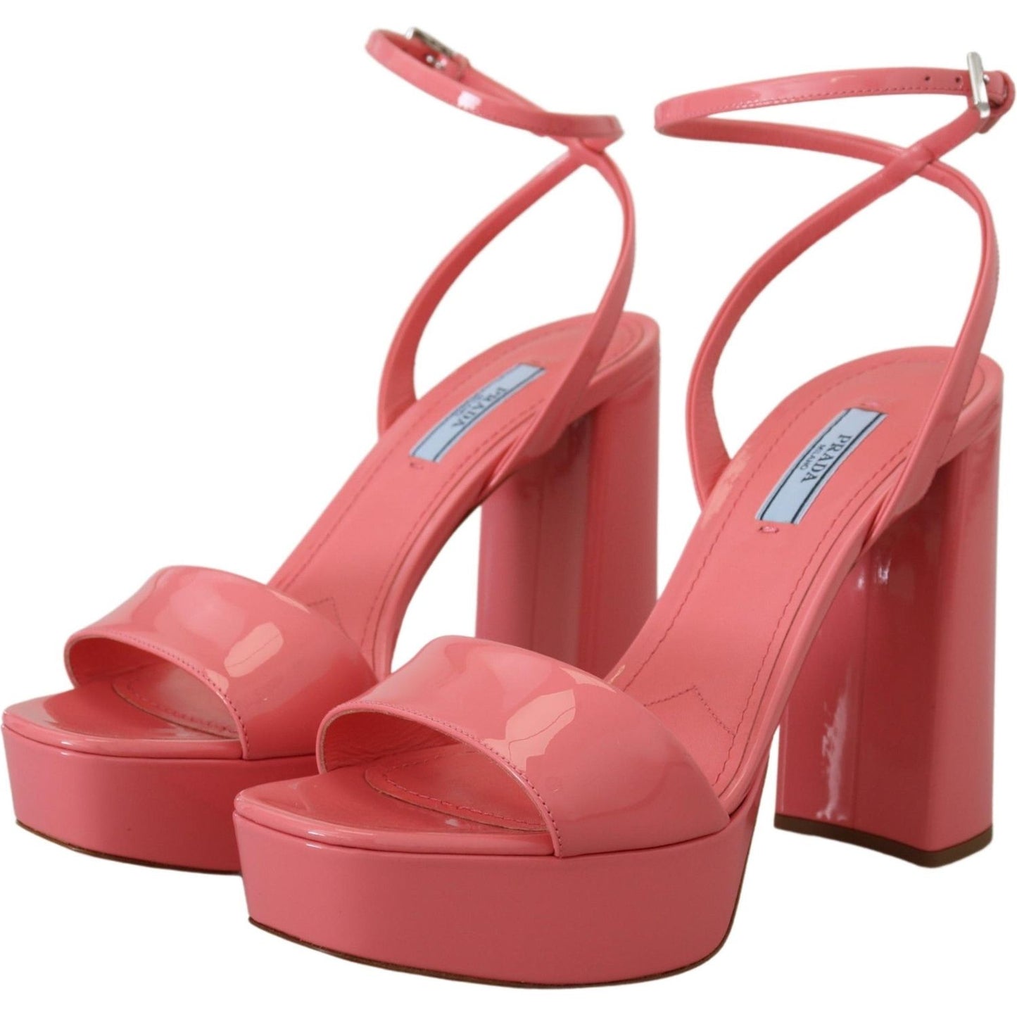 Prada Pink Patent Sandals Ankle Strap Heels Sandal LA10139- 38