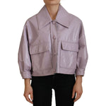 Dolce & Gabbana Purple Cotton Button Down Cropped Jacket JKT3577- 40