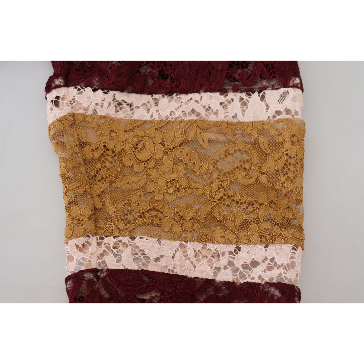 Dolce & Gabbana Multicolor Lace V-neck Pullover Sweater