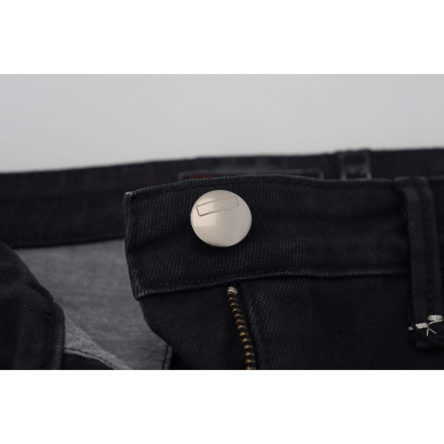 Acht Black Washed Cotton Skinny Women Casual Denim Jeans