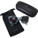 Dolce & Gabbana Blue DG4190 Lace Crystal Acetate Butterfly Sunglasses