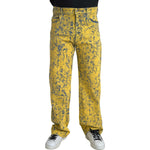 Dolce & Gabbana Yellow Cotton Tie Dye Straight Denim Jeans PAN74845-52