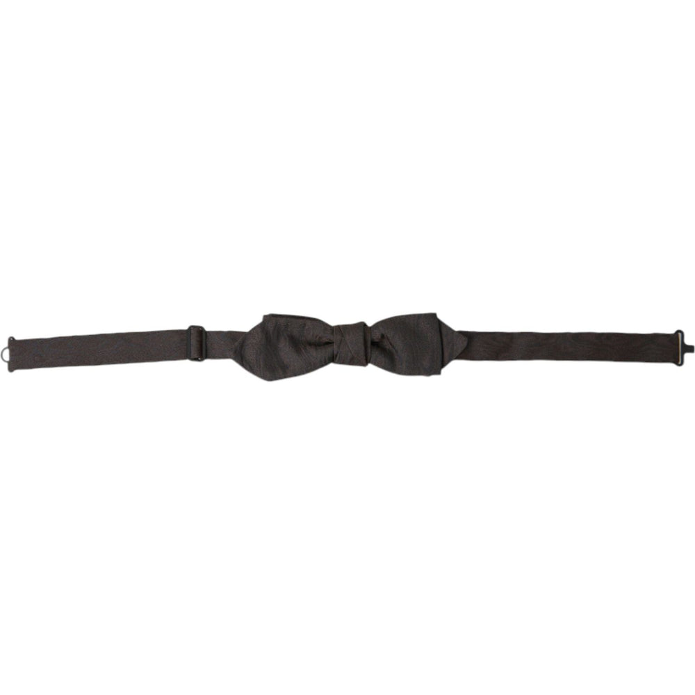 Dolce & Gabbana Brown Polyester Silk Adjustable Neck Men Papillon Bow Tie