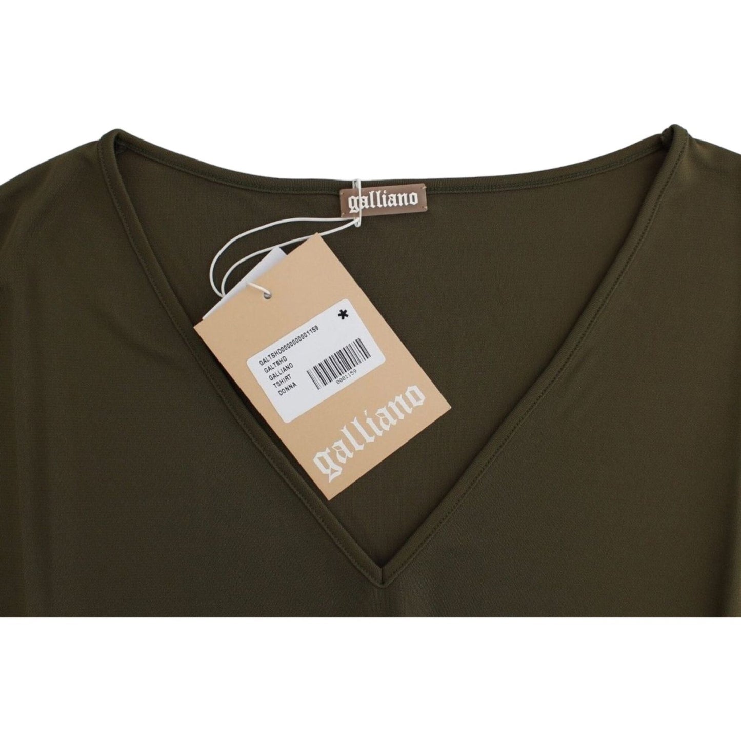 John Galliano Green shortsleeved blouse top SIG11878-2
