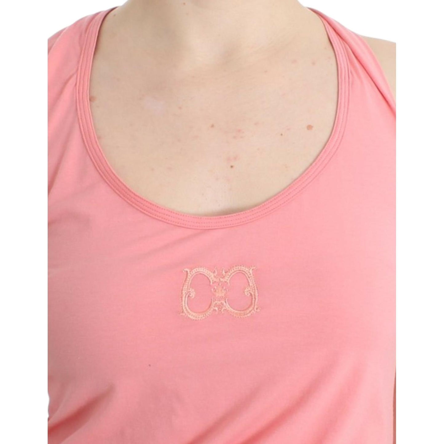 Cavalli Pink cotton tank top SIG11612-4